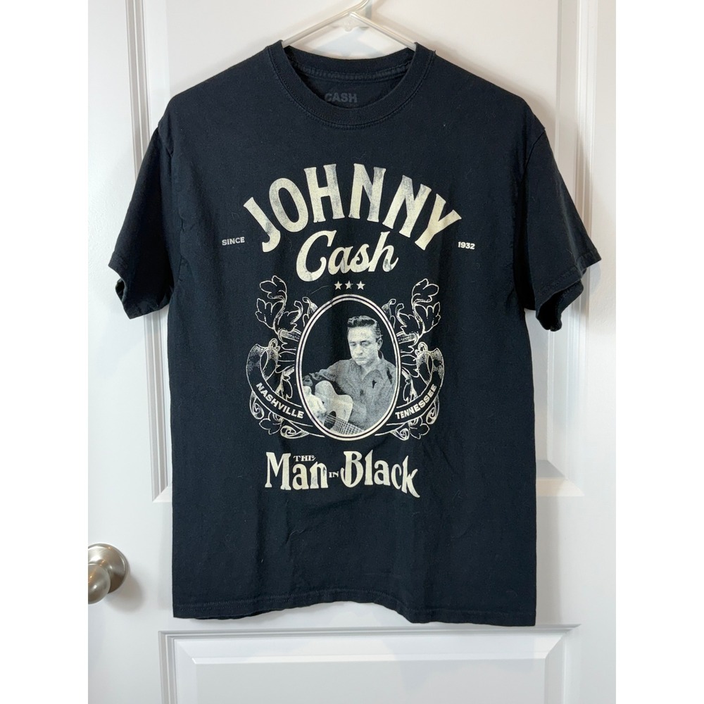 Johnny Cash The Man in‎ Black Nashville Tennessee Graphic T Shirt Black Men's